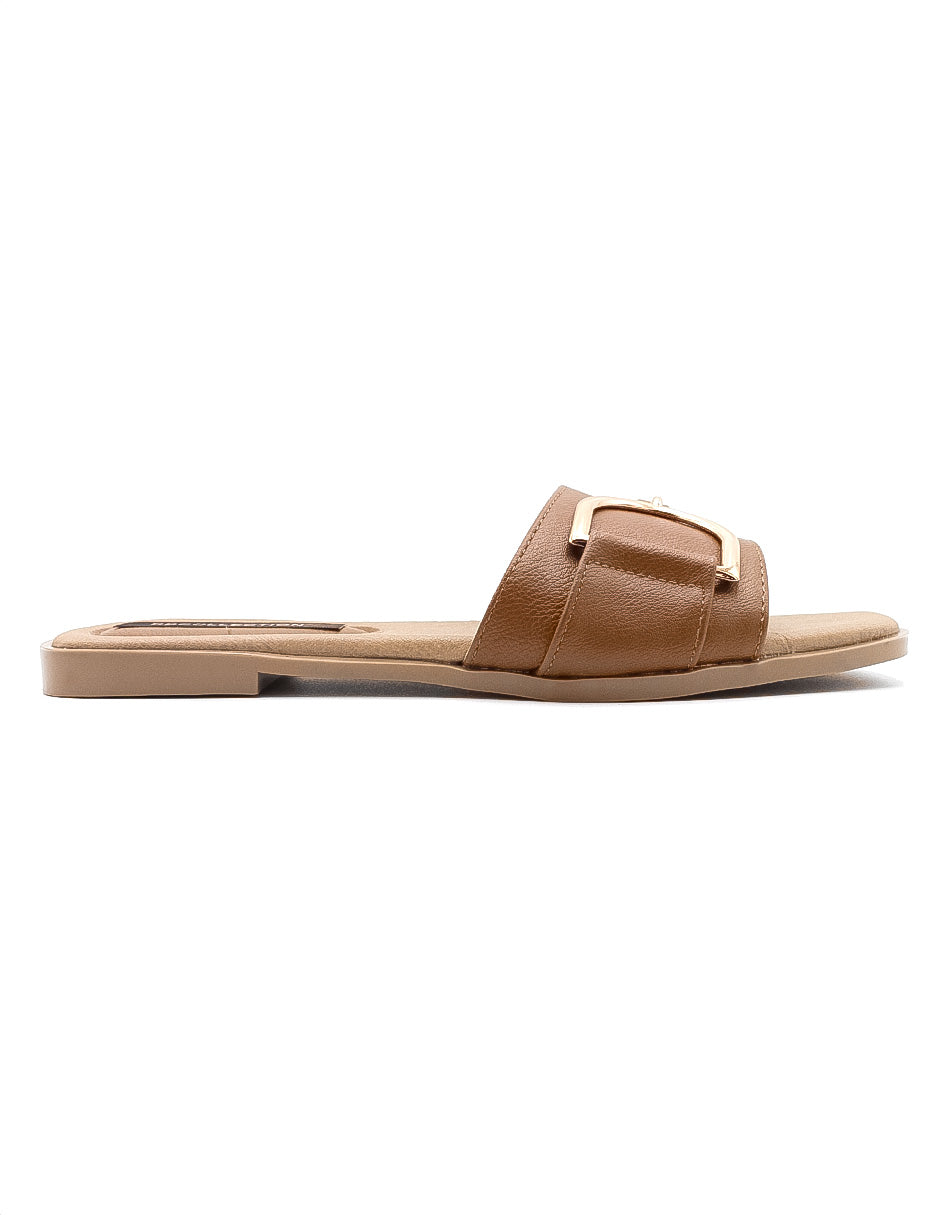 Sandalias de piso  en Piel Vegana - Café