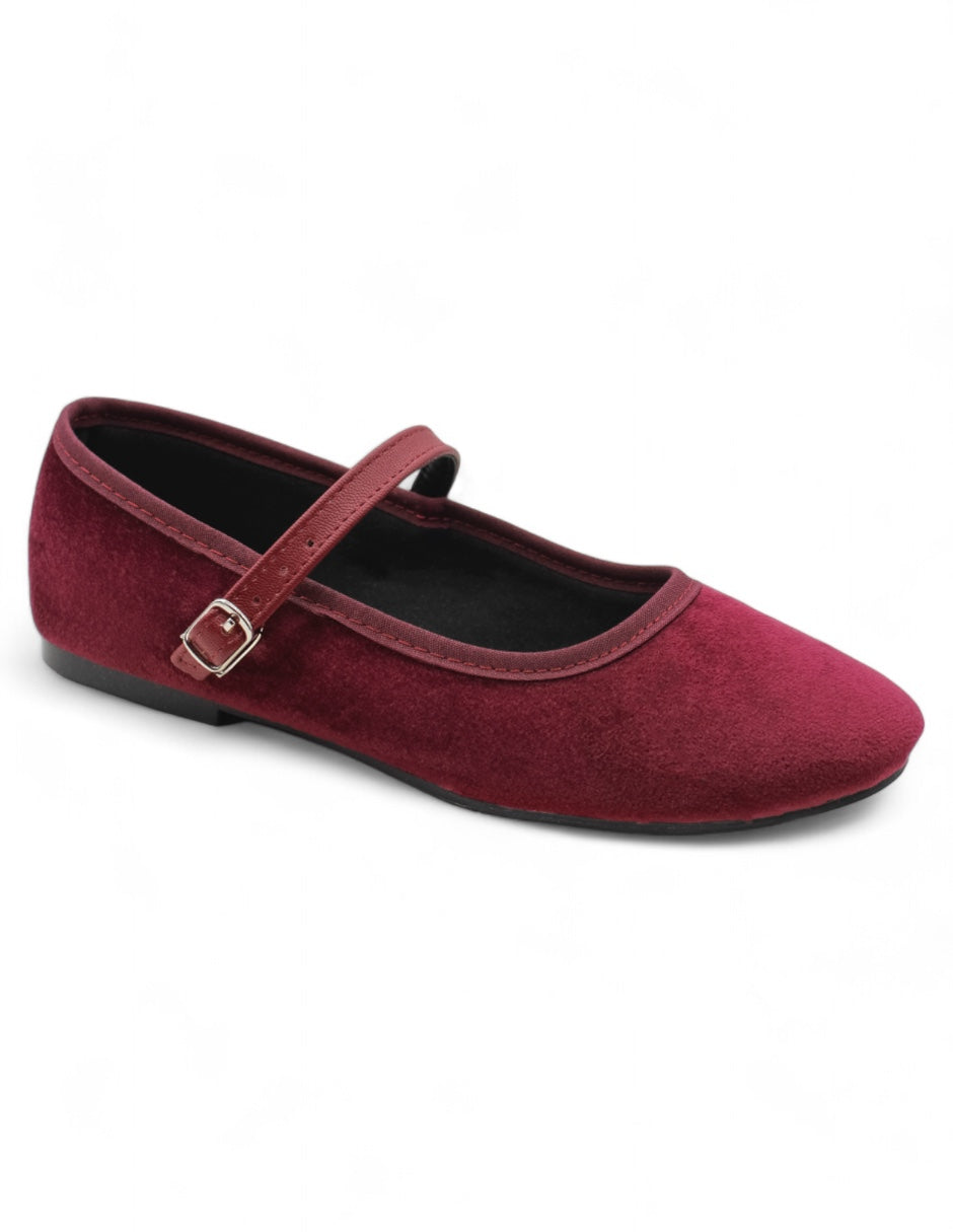 Mary Jane Exterior Gamuza sintética Color Vino Para Mujer De RBCOLLECTION