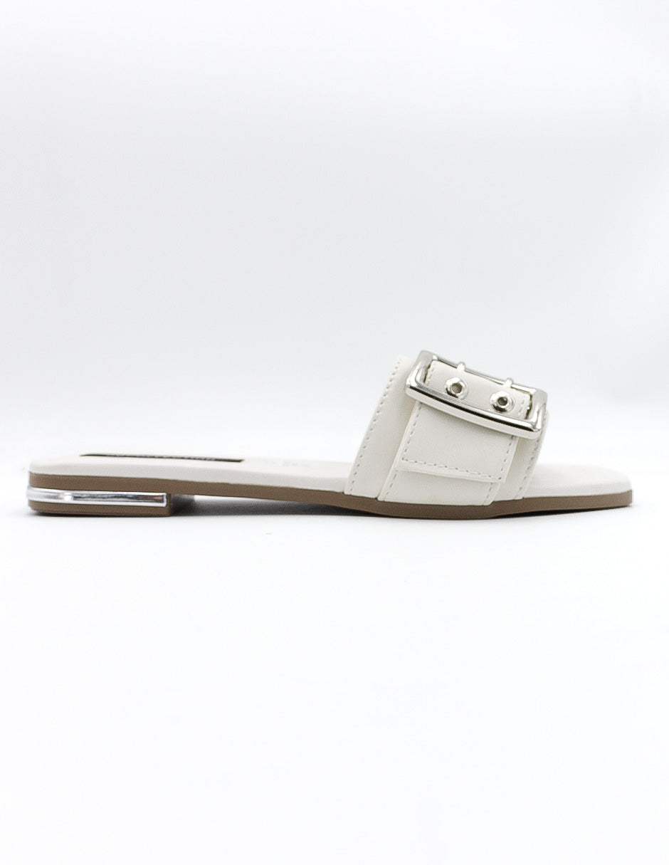 Sandalias de piso  en Piel Vegana - Blanco