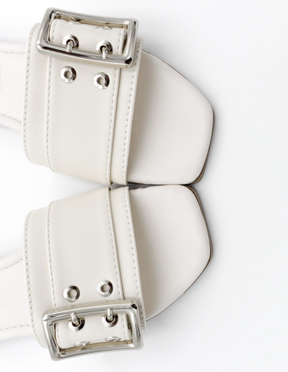 Sandalias de piso  en Piel Vegana - Blanco