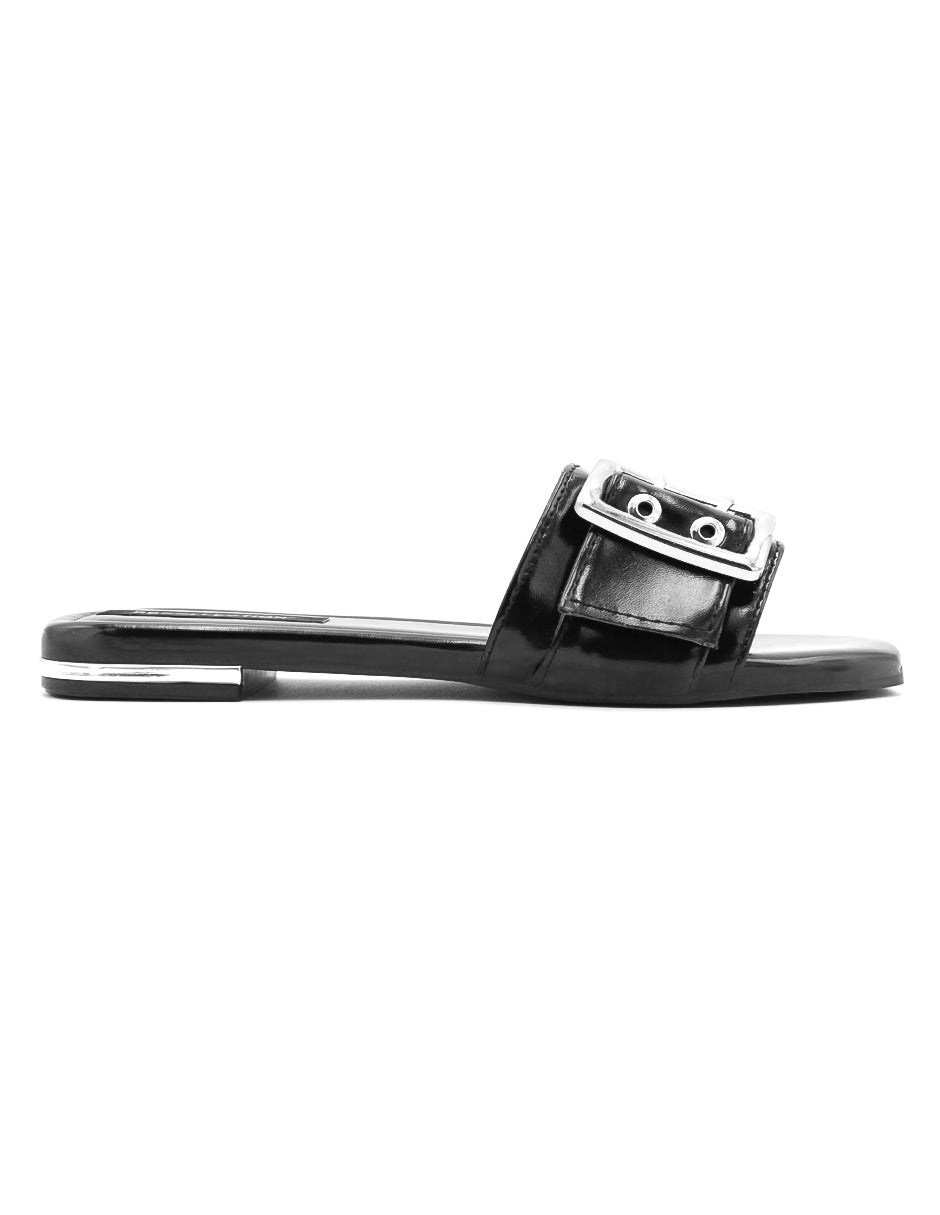 Sandalias de piso  en Piel Vegana - Negro