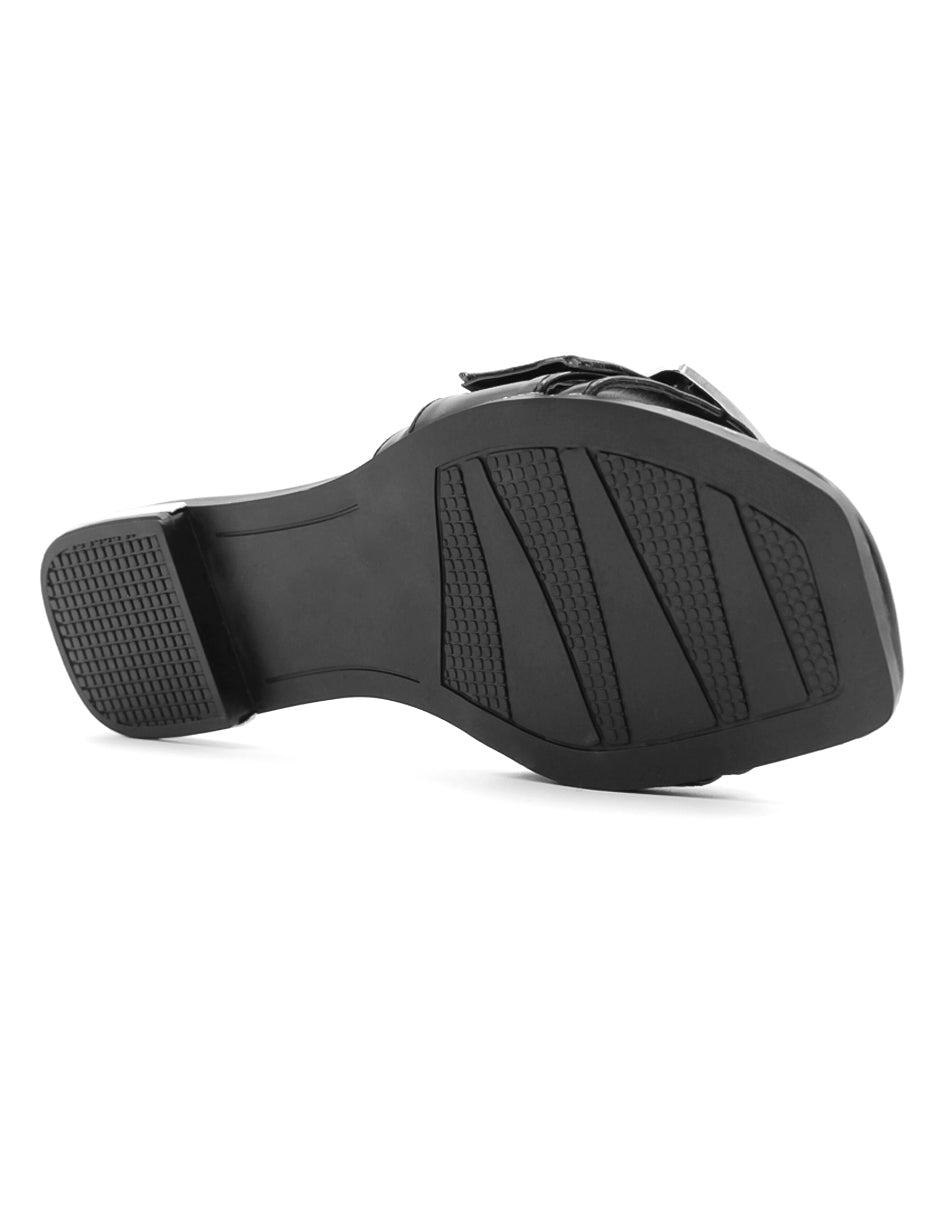 Sandalias de piso  en Piel Vegana - Negro