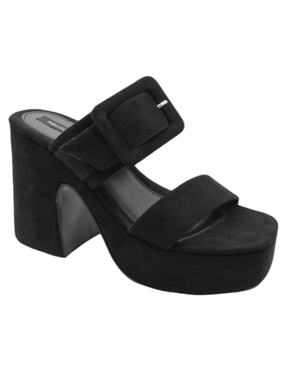 Sandalia con tacón Exterior Gamuza sintética Color Negro Para Mujer De RBCOLLECTION