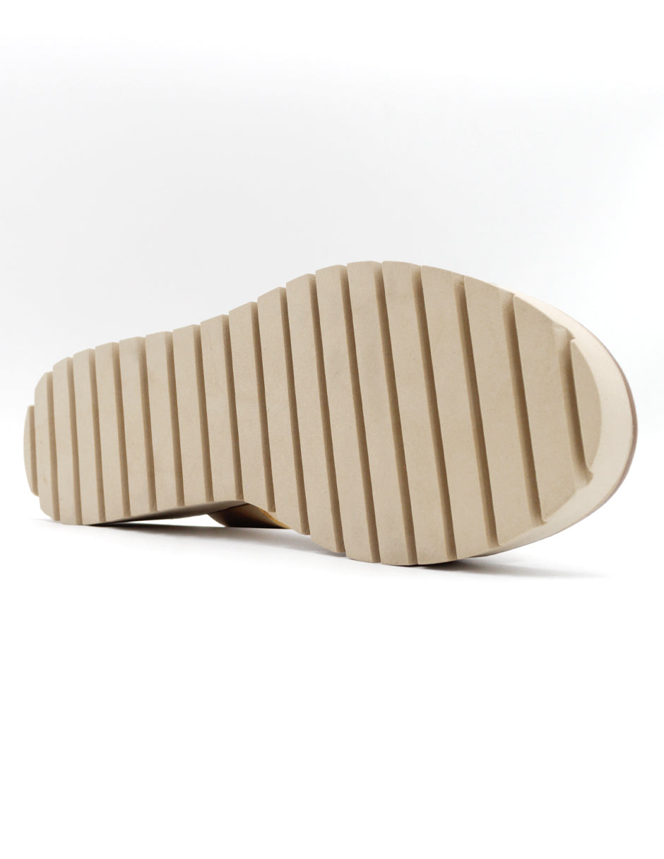 Sandalias con plataforma  en Piel vegana – Beige