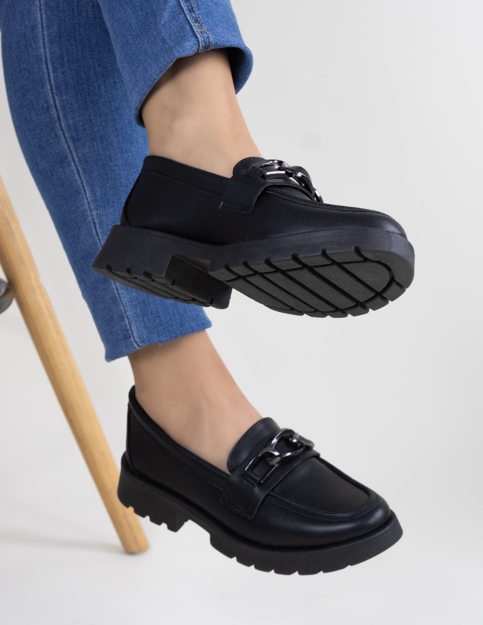 Mocasines en Piel vegana - Negro