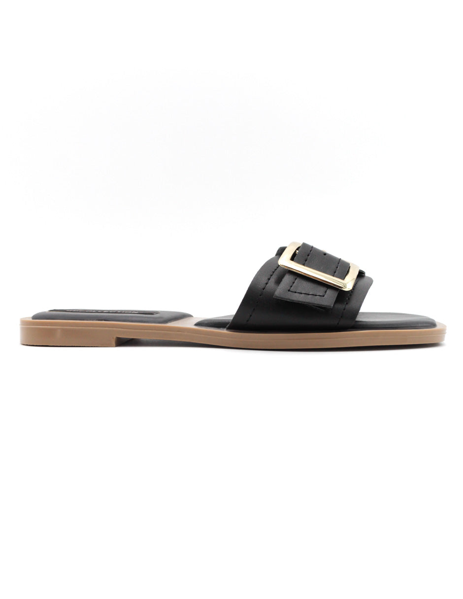 Sandalias de piso  en Piel Vegana - Negro