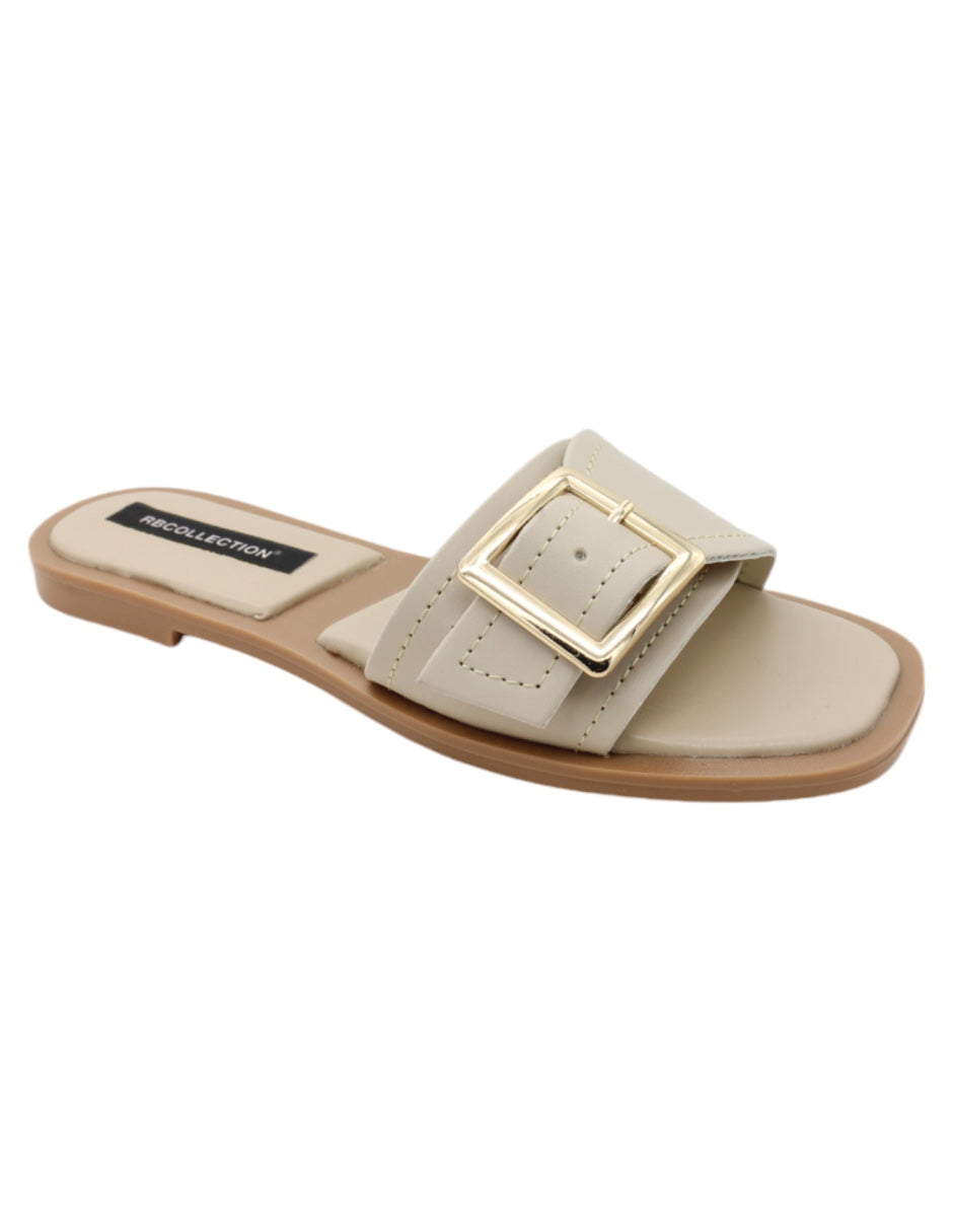 Sandalias de piso Exterior Piel Vegana Color Blanco Para Mujer De RBBASICS
