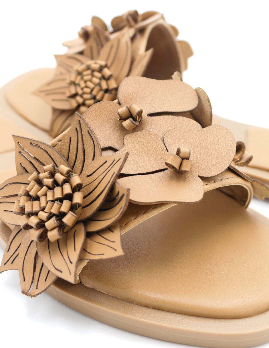 Sandalias Brown Mujer Sandalias De Piso En Textil Café