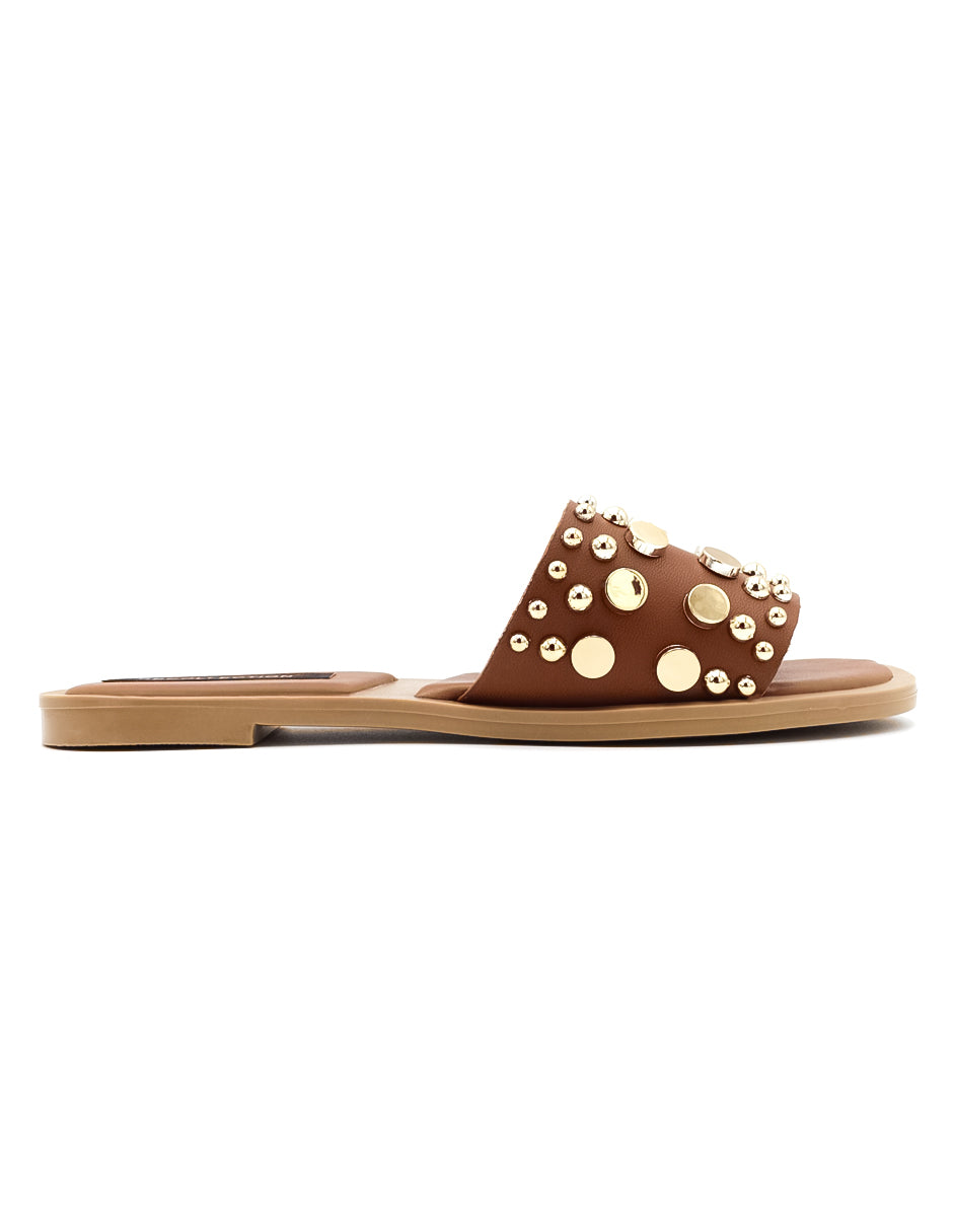 Sandalias de piso  en Piel Vegana - Café