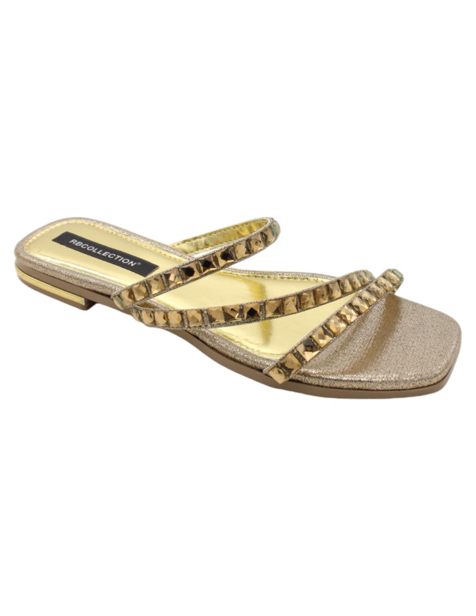 Sandalias de piso Exterior Sintético Color Oro Para Mujer De RBBASICS