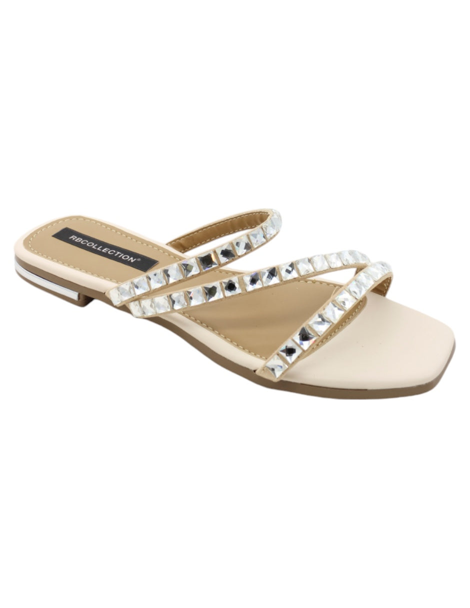 Sandalias de piso Exterior Sintético Color Plata Para Mujer De RBBASICS