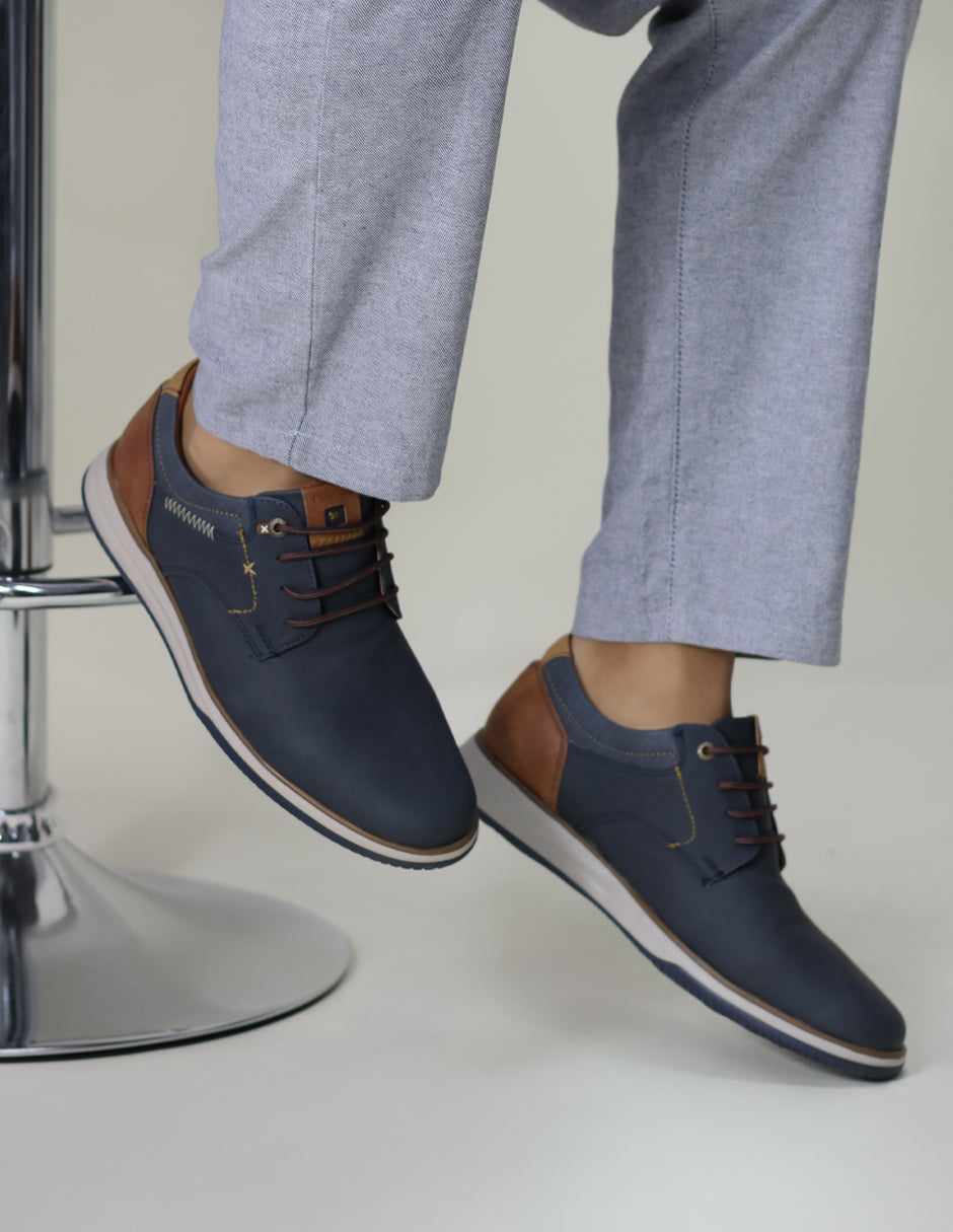 Oxfords  en Piel vegana - Azul