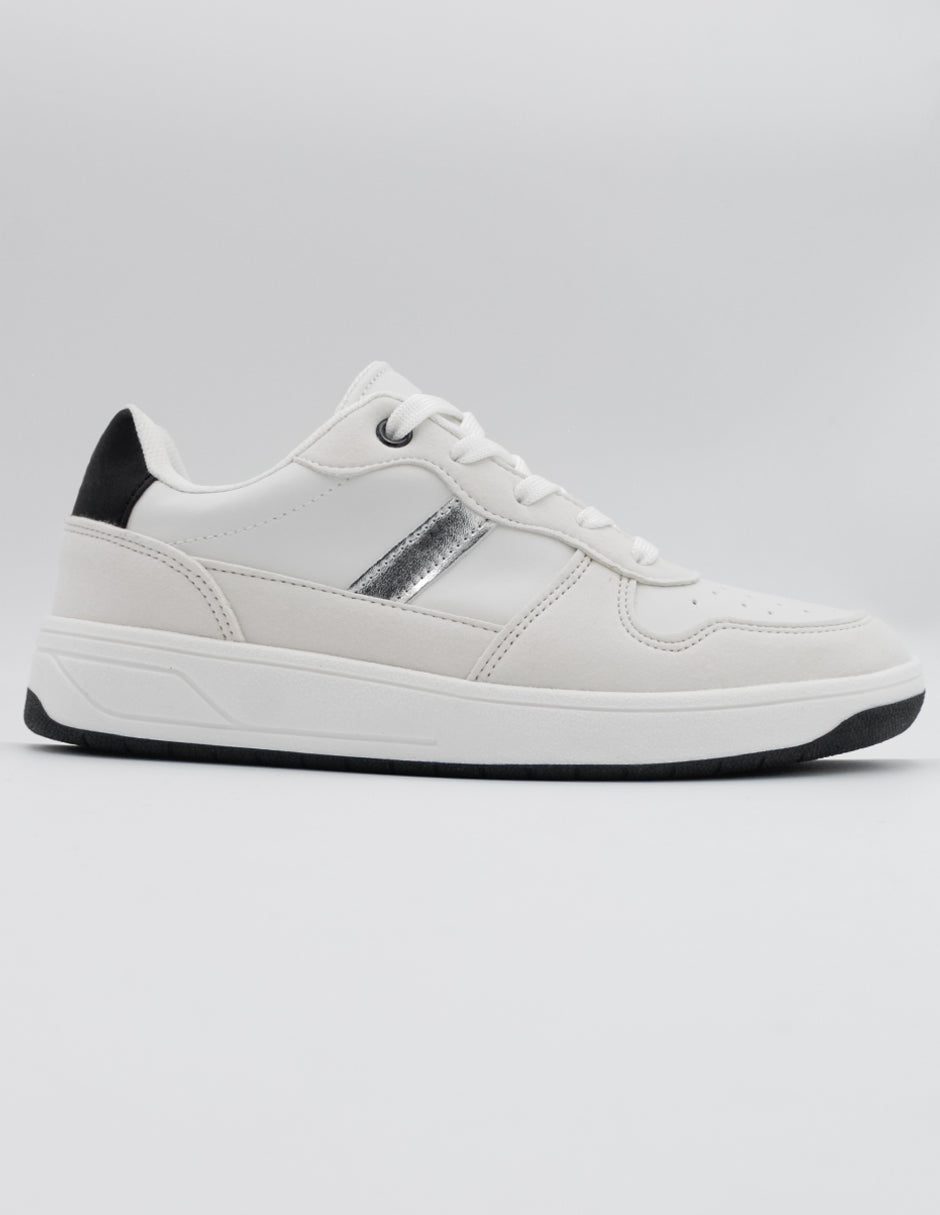Tenis con cordones Bear en Piel vegana - Blanco