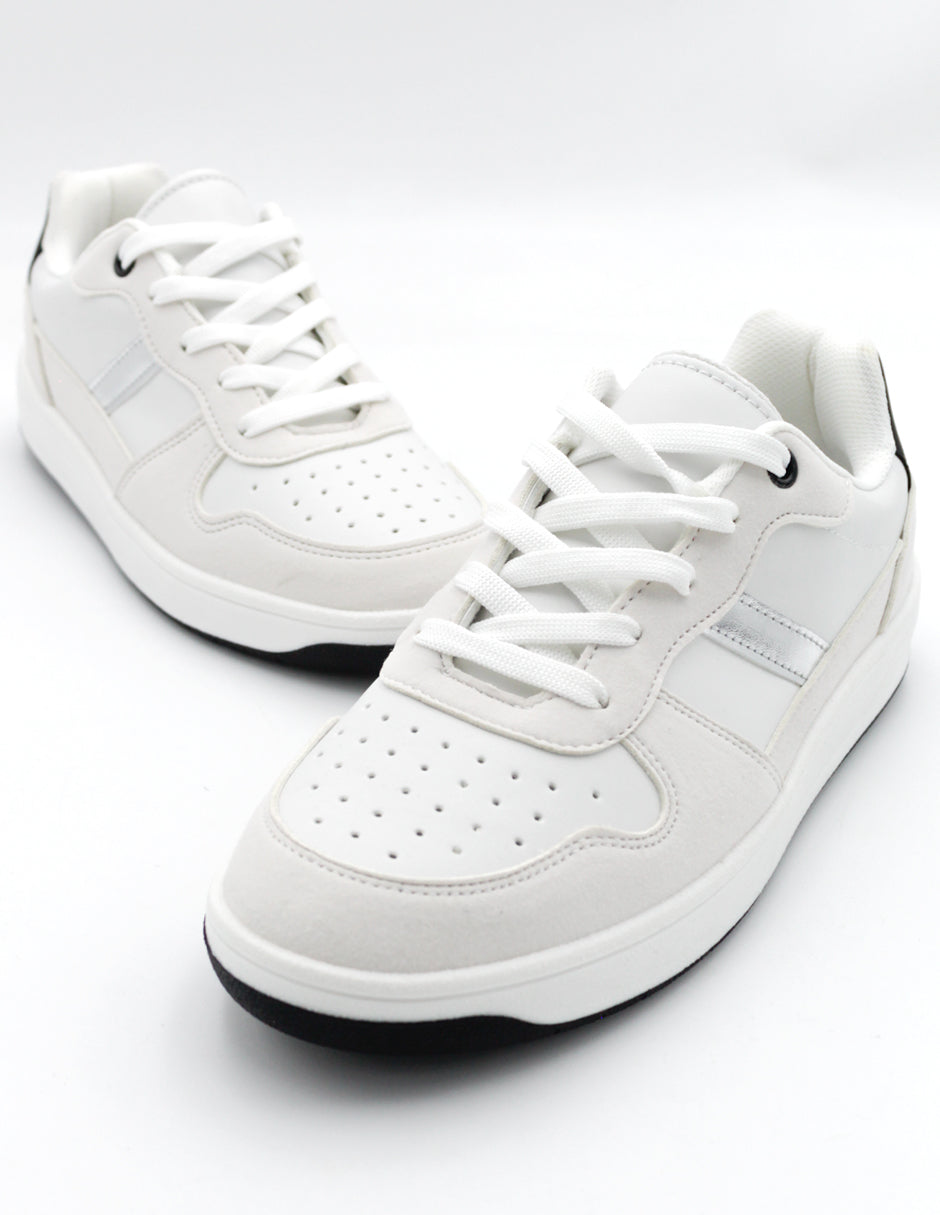 Tenis con cordones Bear en Piel vegana - Blanco