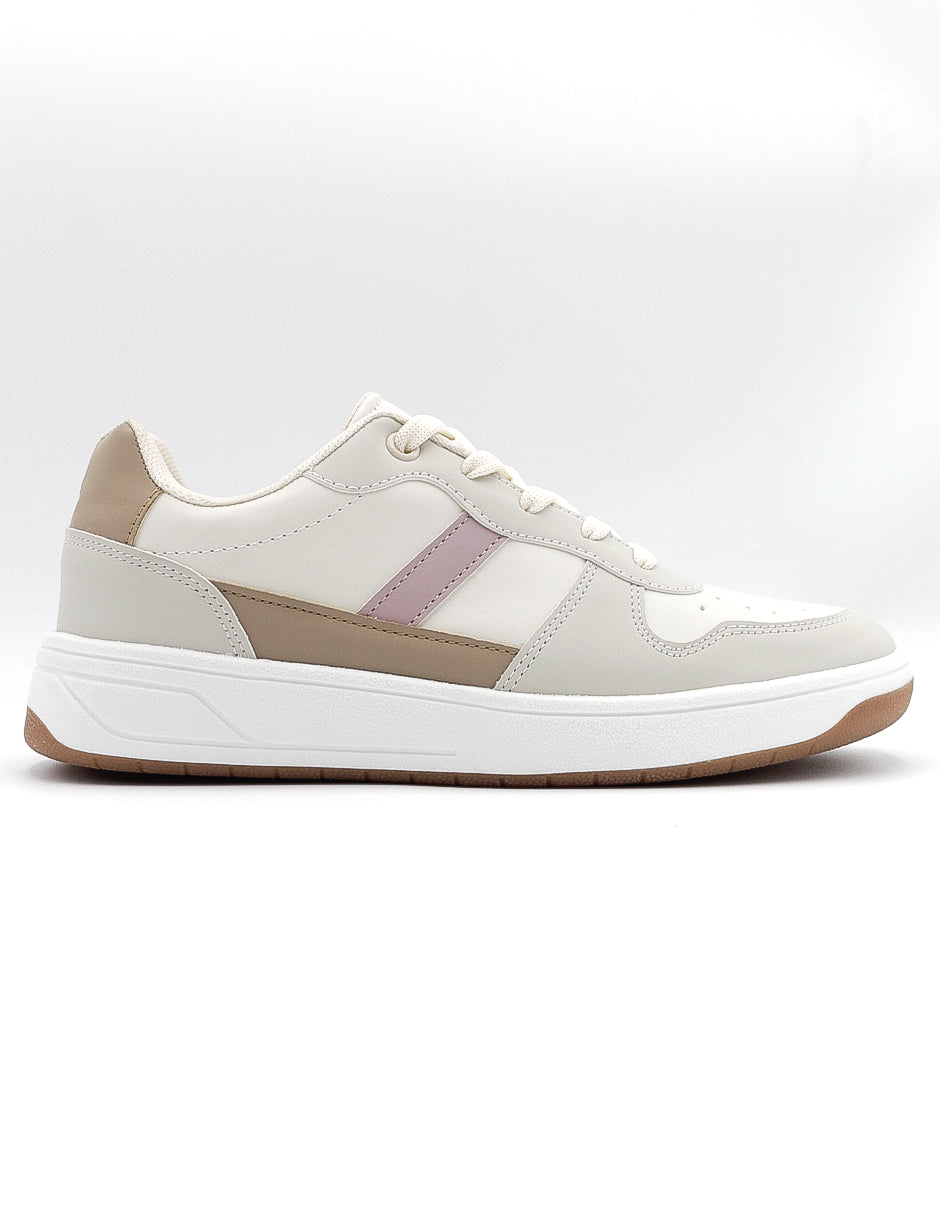 Tenis con cordones Bear en Piel vegana - Blanco