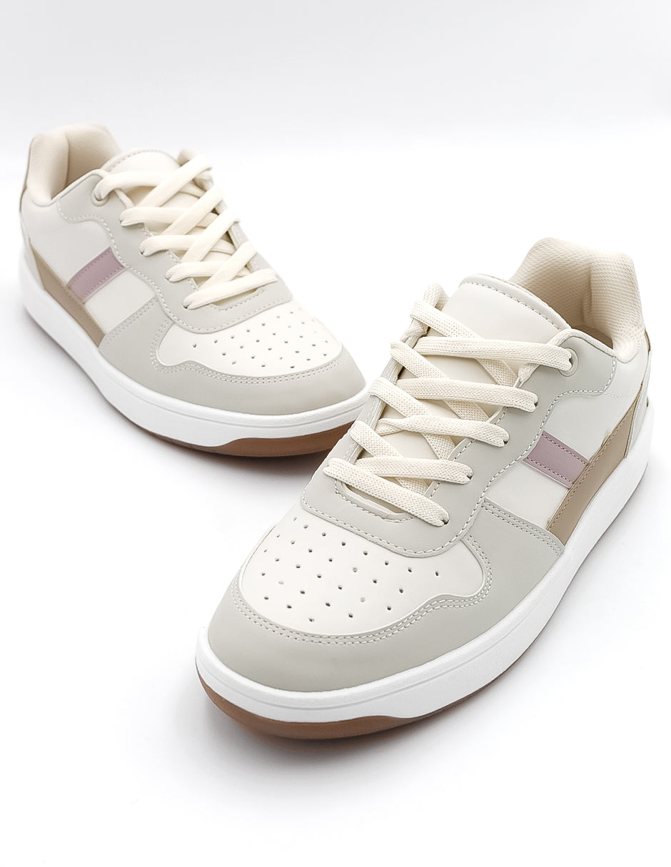 Tenis con cordones Bear en Piel vegana - Blanco
