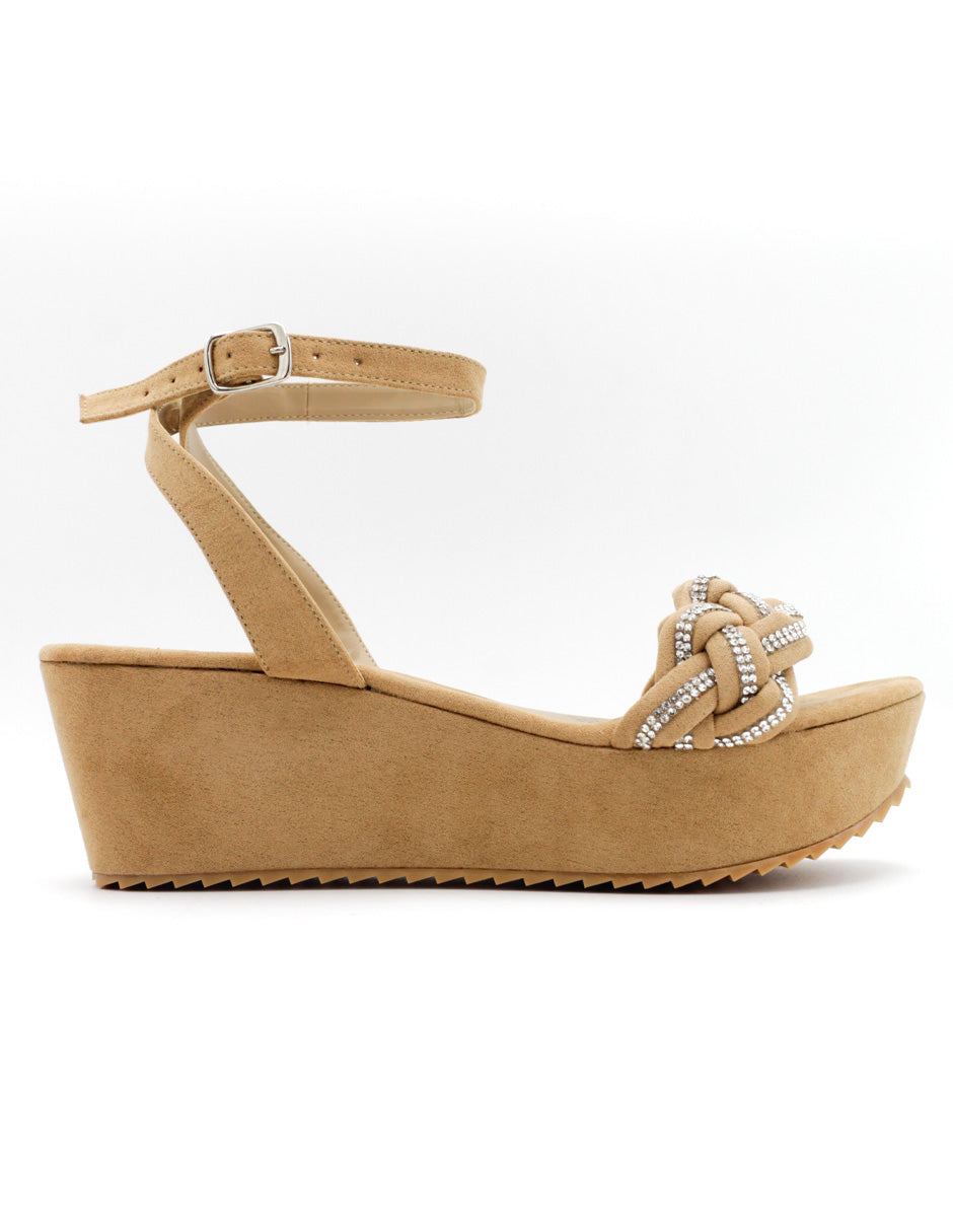 Sandalias con plataforma  en Gamuza sintética - Beige