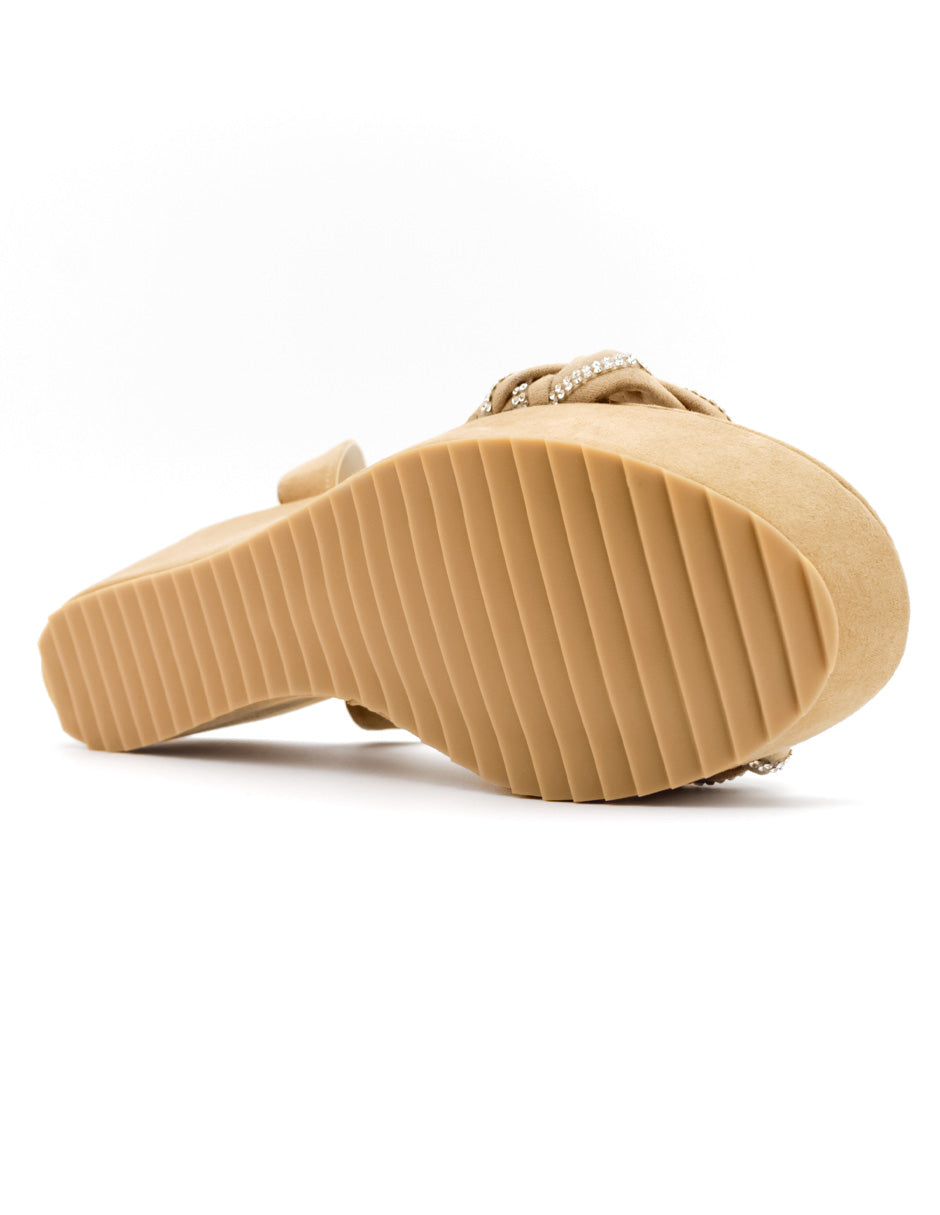 Sandalias con plataforma  en Gamuza sintética - Beige