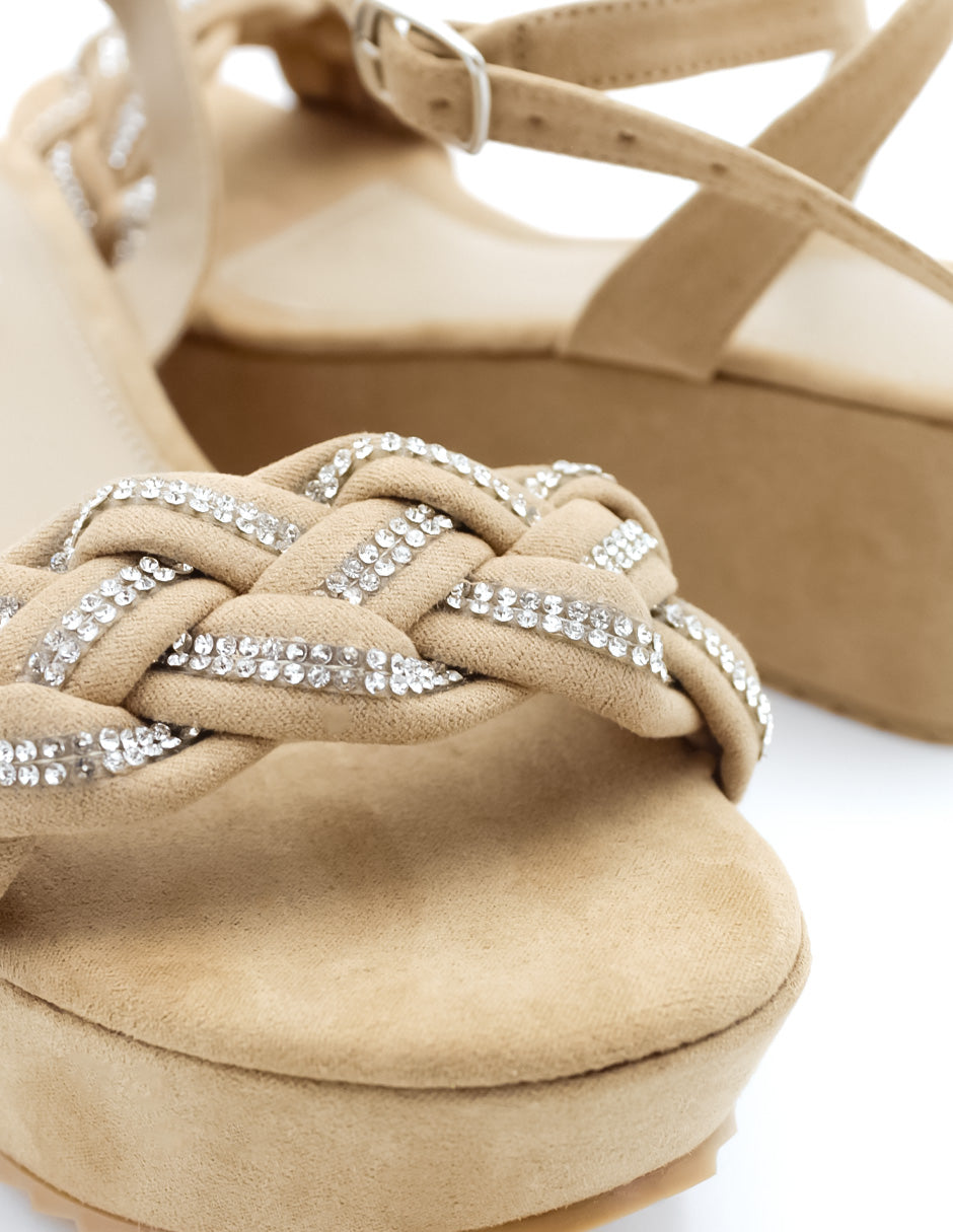 Sandalias con plataforma  en Gamuza sintética - Beige