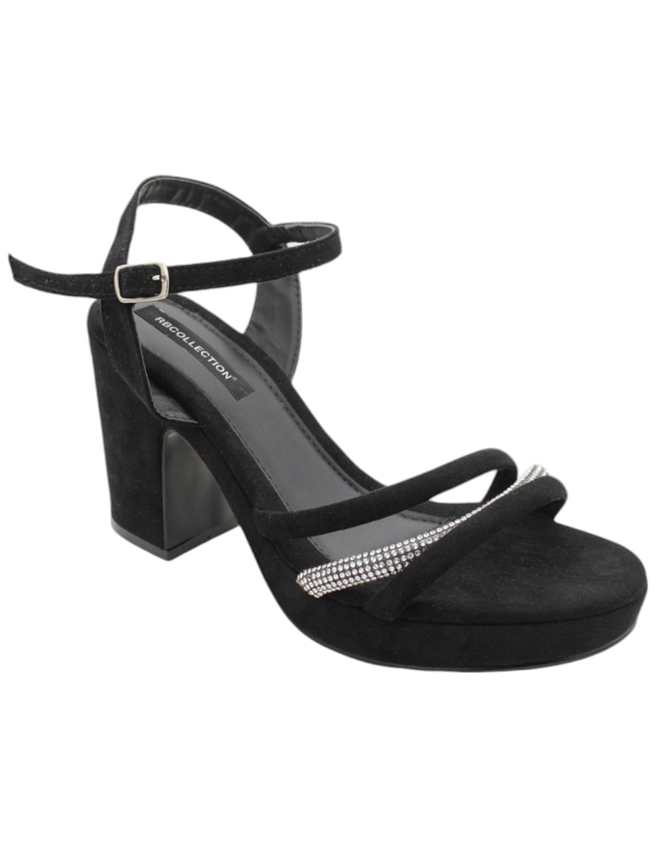 Sandalia con tacón Exterior Gamuza sintética Color Negro Para Mujer De RBCOLLECTION