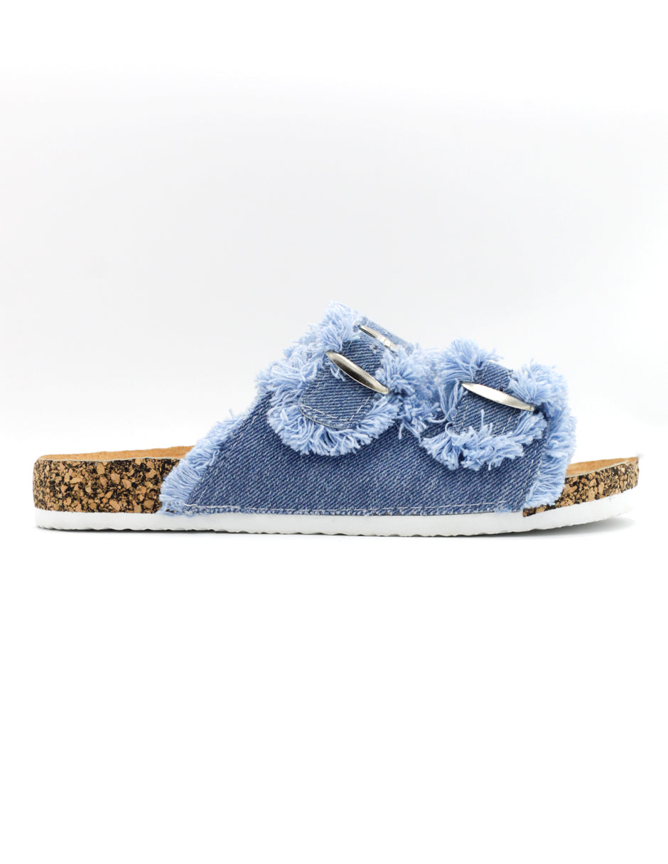 Sandalias de piso BIRTE en Textil - Azul