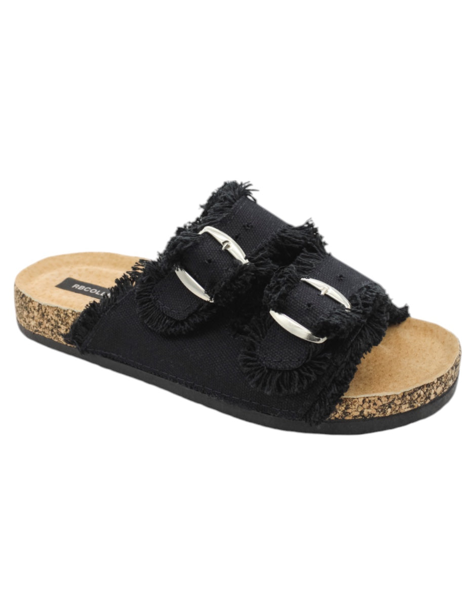 Sandalias de piso Exterior Textil Color Negro Para Mujer De RBCOLLECTION