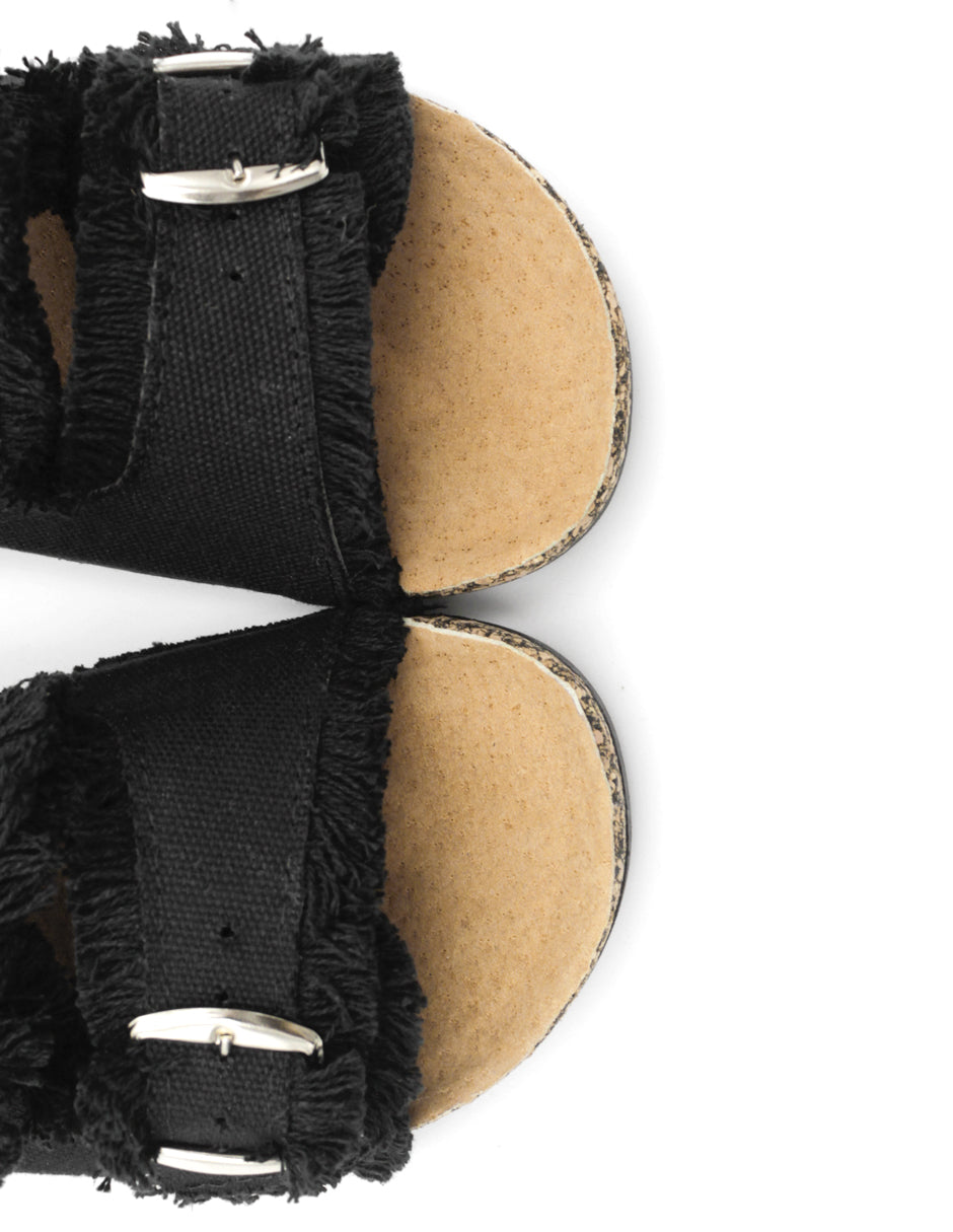 Sandalias de piso BIRTE en Textil - Negro