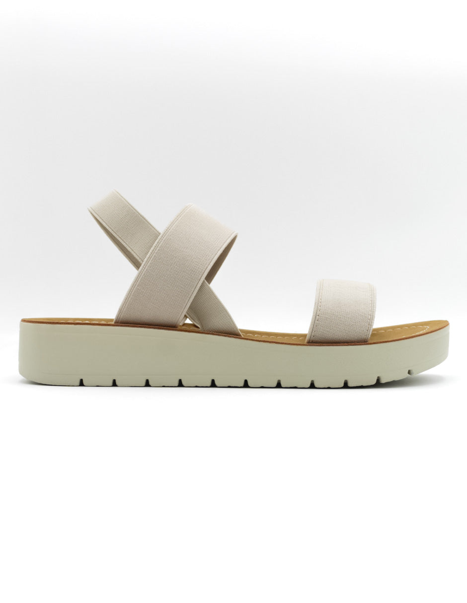 Sandalias de piso  en Piel Vegana - Beige