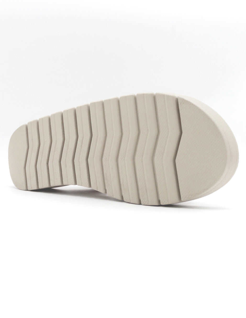 Sandalias de piso  en Piel Vegana - Beige