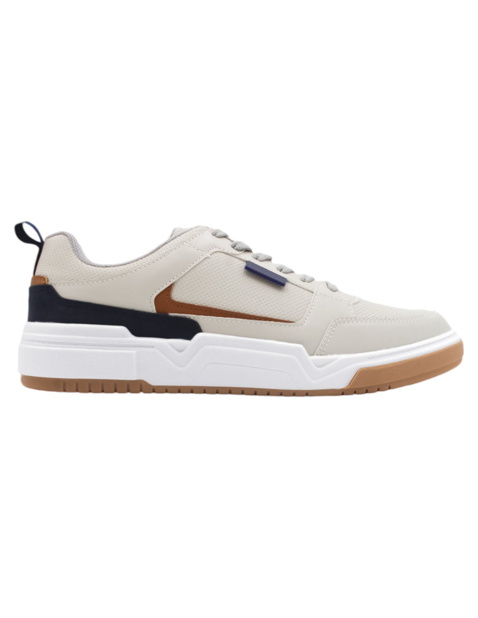 Tenis con cordones M.R.U en Piel vegana - Beige