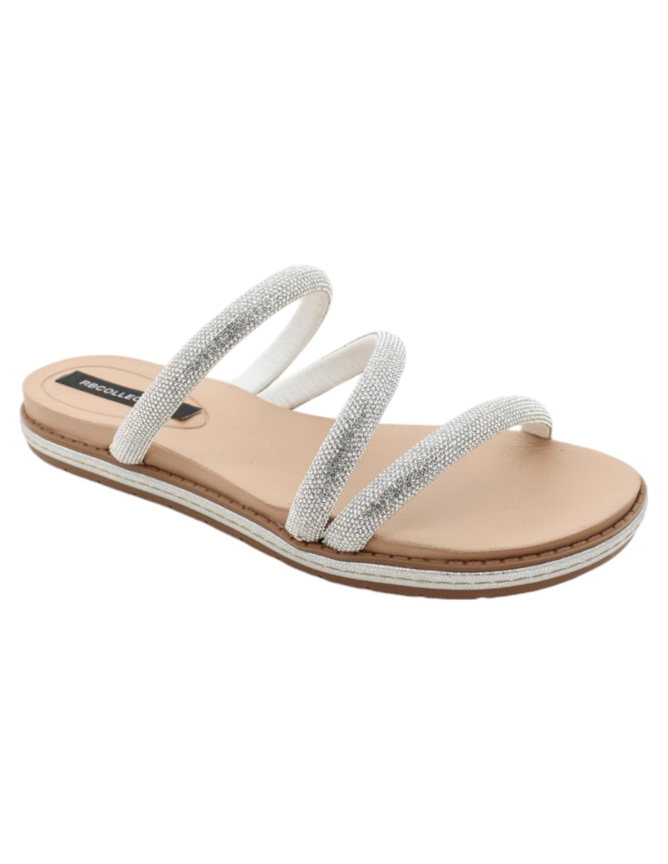 Sandalias de piso Exterior Sintético Color Plata Para Mujer De RBCOLLECTION