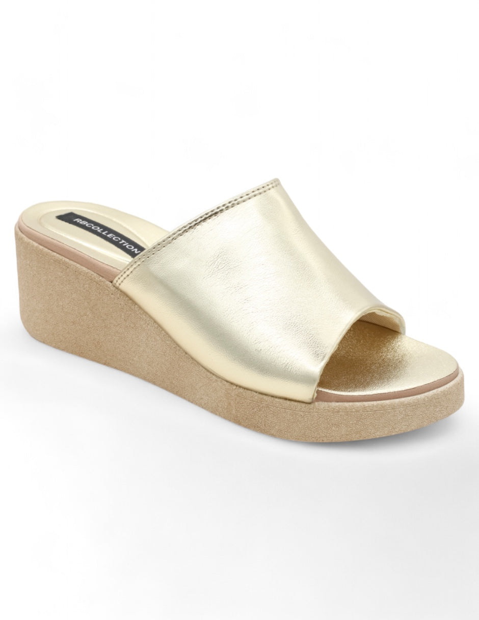 Sandalias con plataforma Exterior Sintético Color Oro Para Mujer De RBCOLLECTION