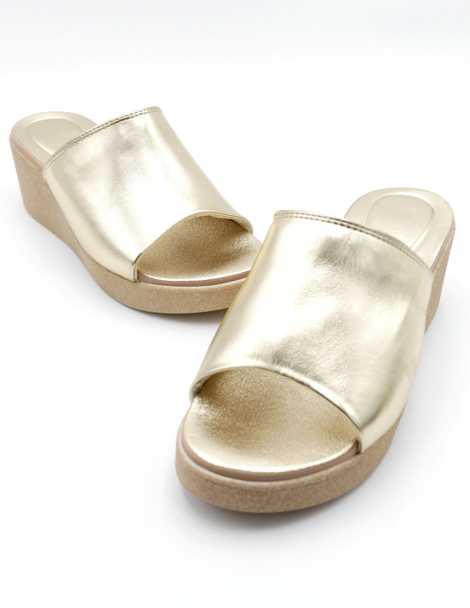 Sandalias con plataforma en Sintético - Oro