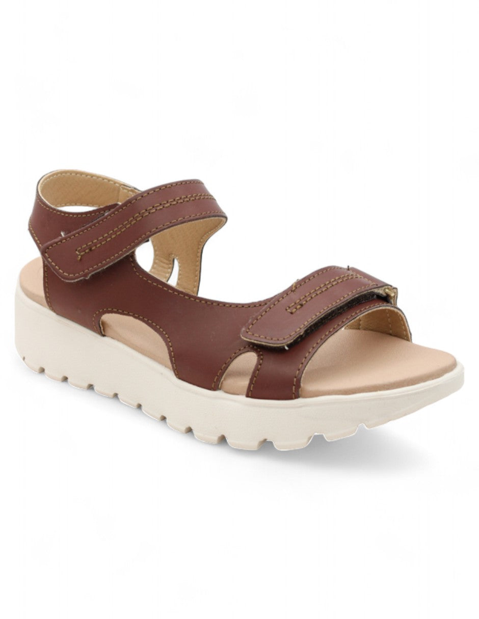 Sandalias con plataforma Exterior Piel vegana Color Café Para Mujer De RBCOLLECTION