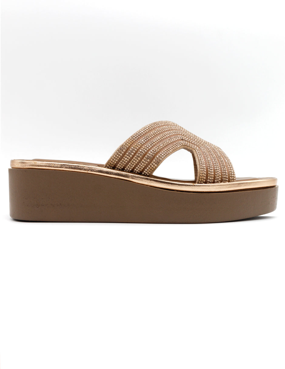 Sandalias con plataforma en Sintético - Café