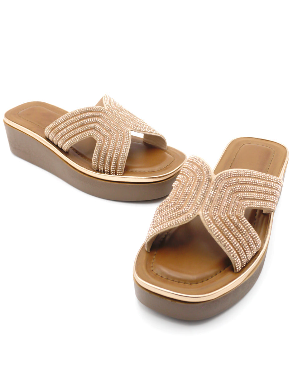Sandalias con plataforma en Sintético - Café