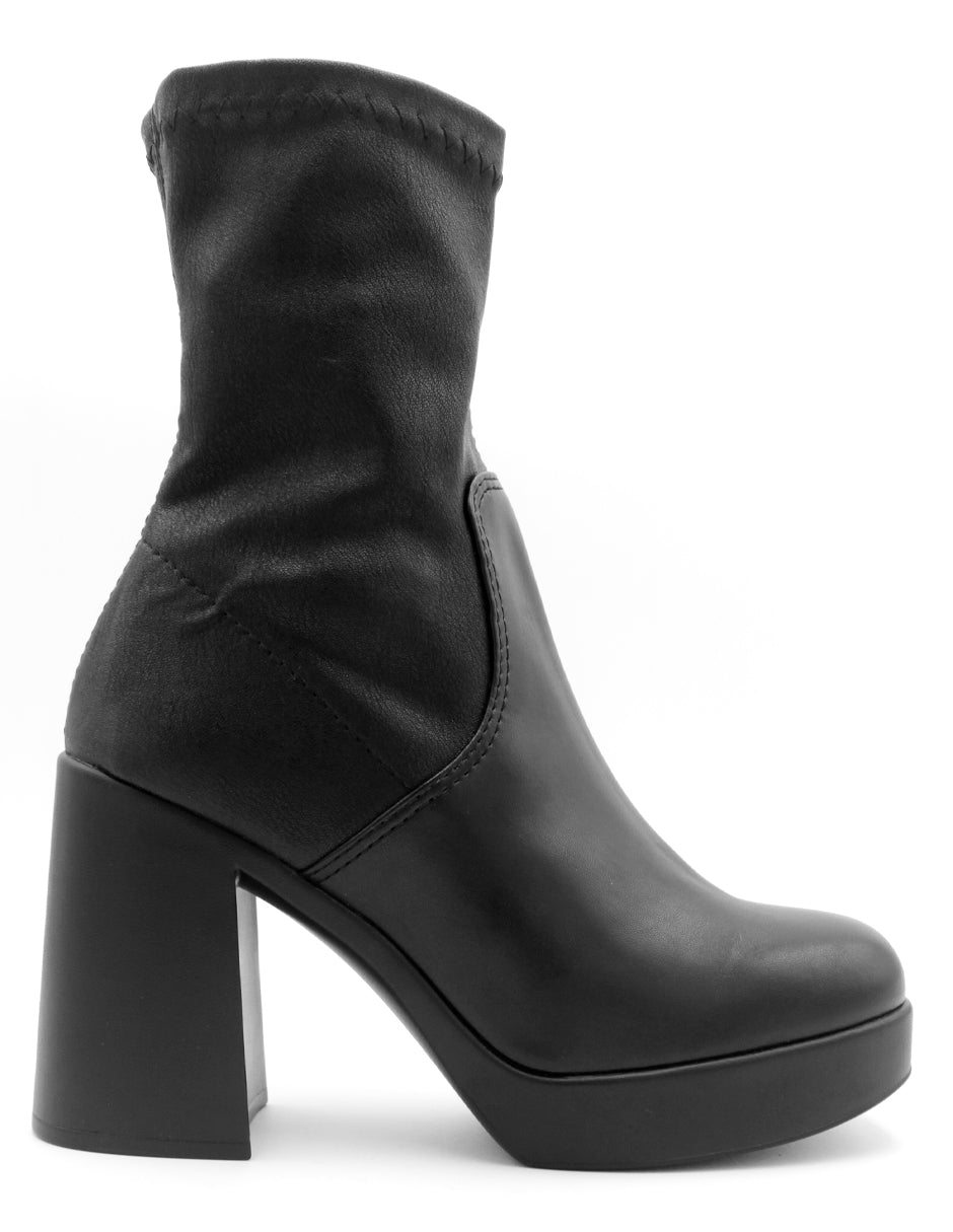 Botín con tacón Delta en Piel vegana – Negro