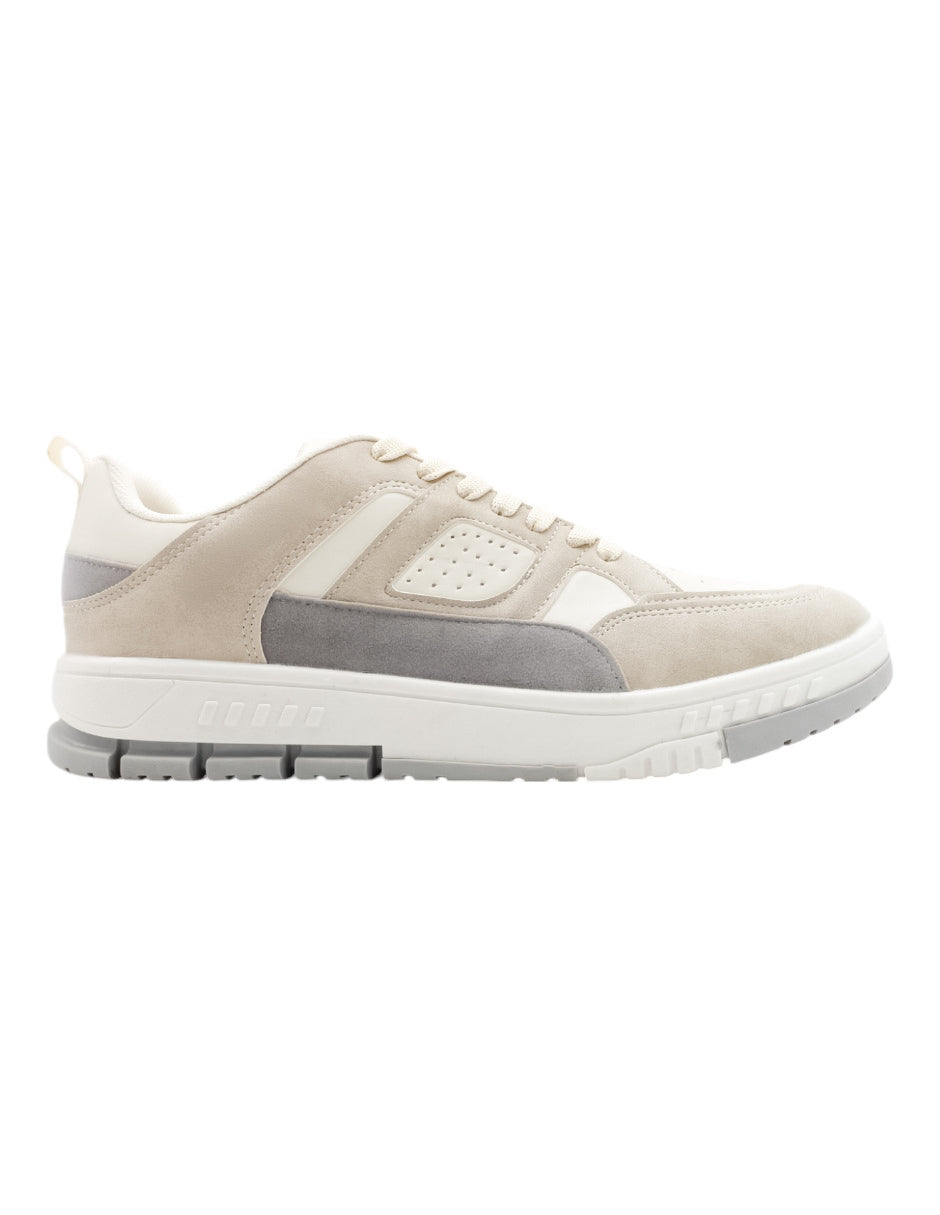 Tenis con cordones STAR en Piel vegana - Beige