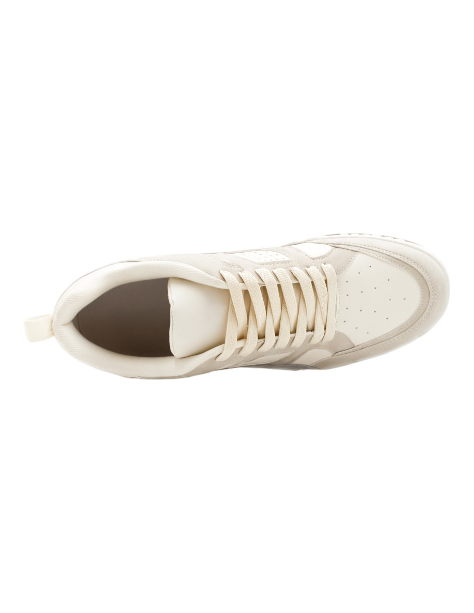 Tenis con cordones STAR en Piel vegana - Beige