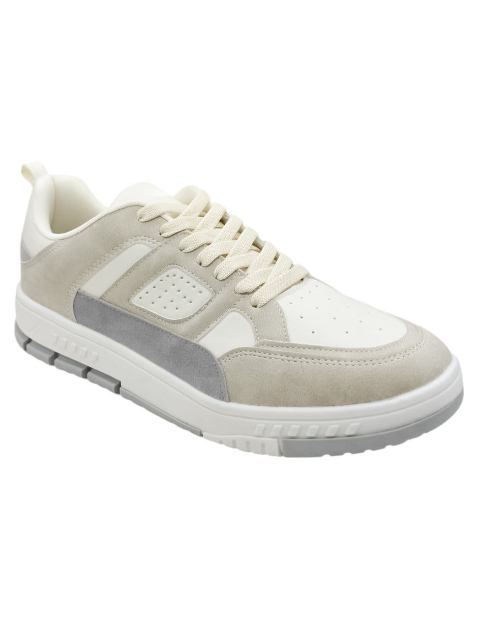 Tenis con cordones Exterior Piel vegana Color Beige  Para Hombre De RBCOLLECTION