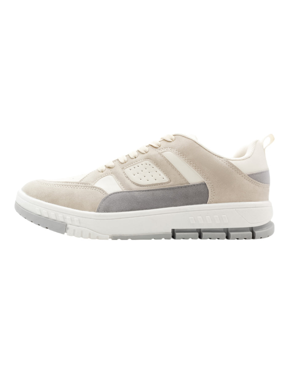 Tenis con cordones STAR en Piel vegana - Beige