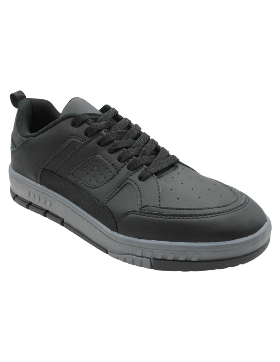 Tenis con cordones Exterior Piel vegana Color Negro Para Hombre De RBCOLLECTION