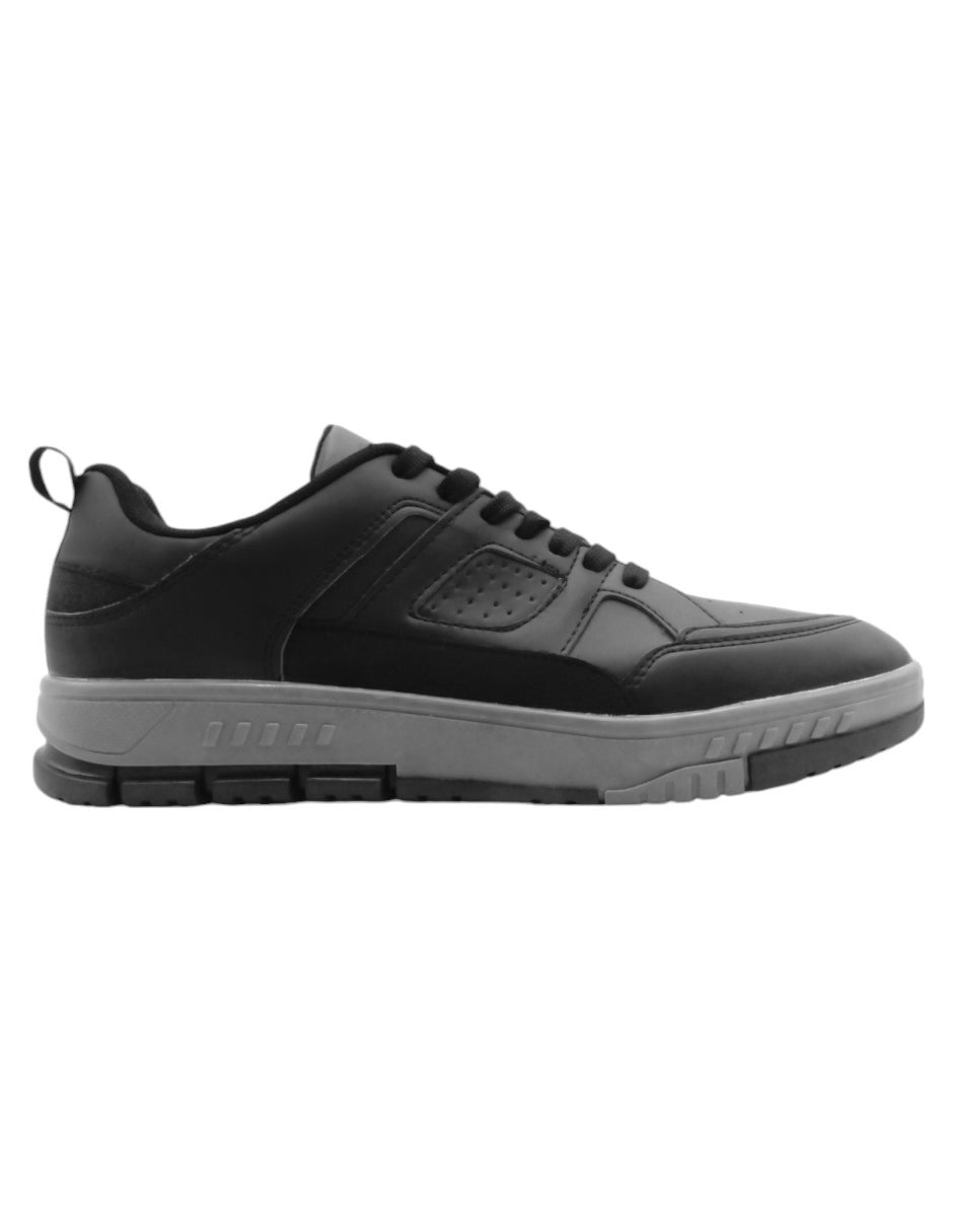 Tenis con cordones STAR en Piel vegana - Negro