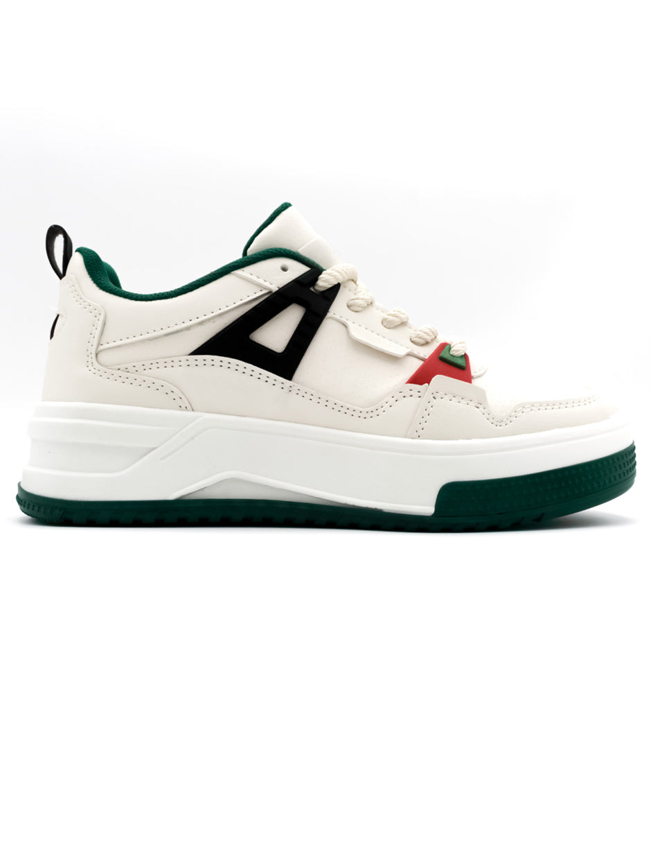 Tenis con cordones  STAR en Piel Vegana  - Beige