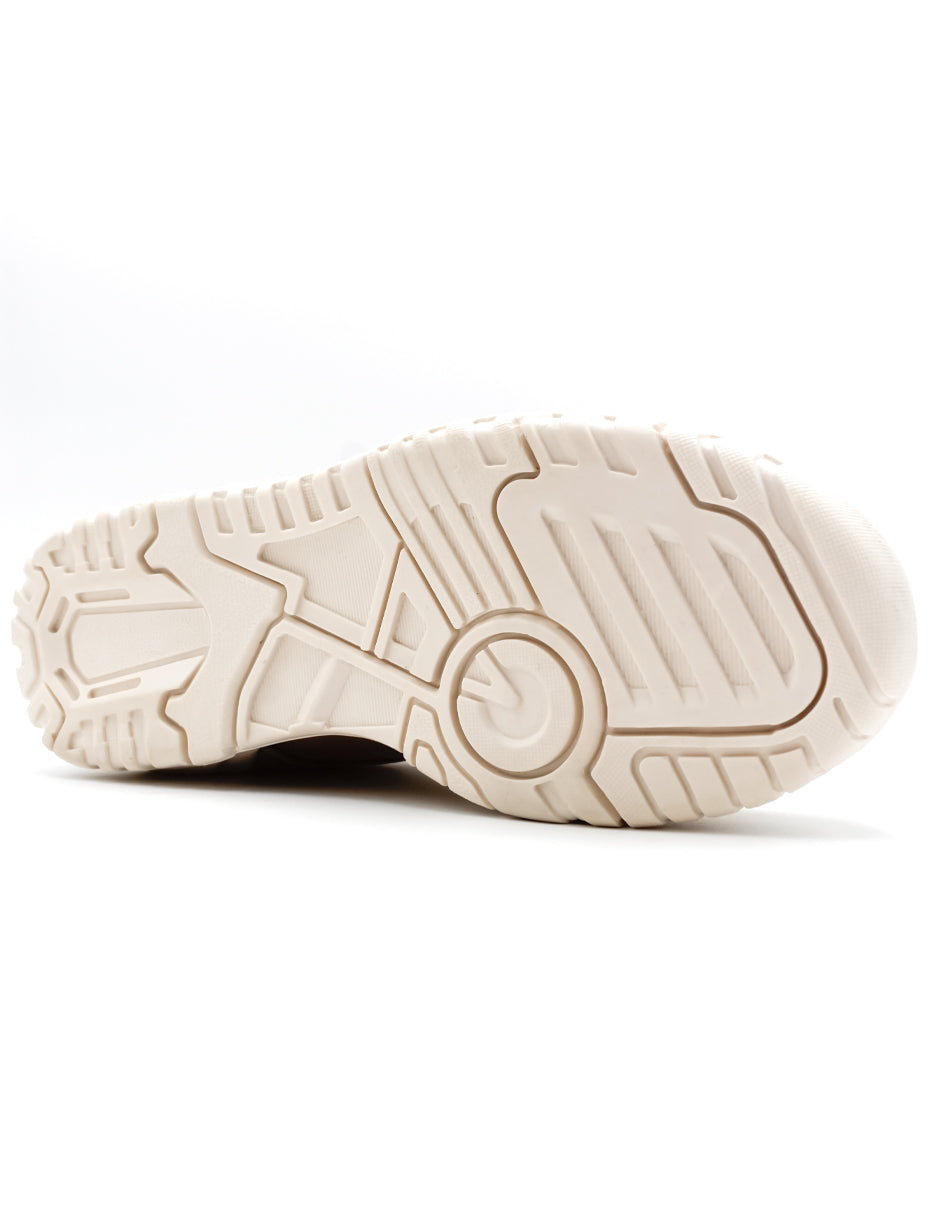 Tenis con cordones  TRX en Piel Vegana  - Beige