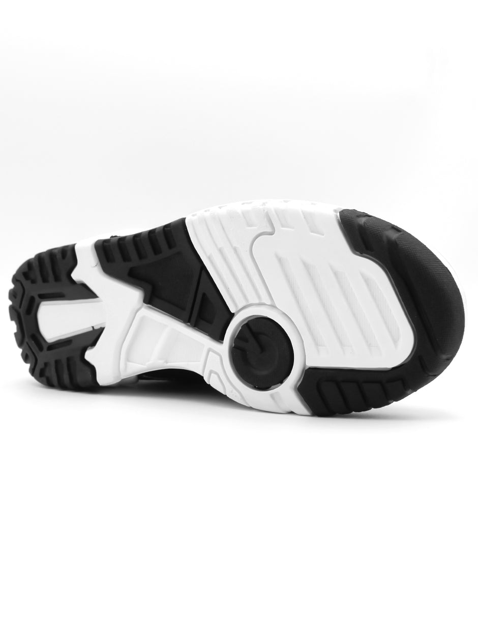 Tenis con cordones  TRX en Piel Vegana  - Negro