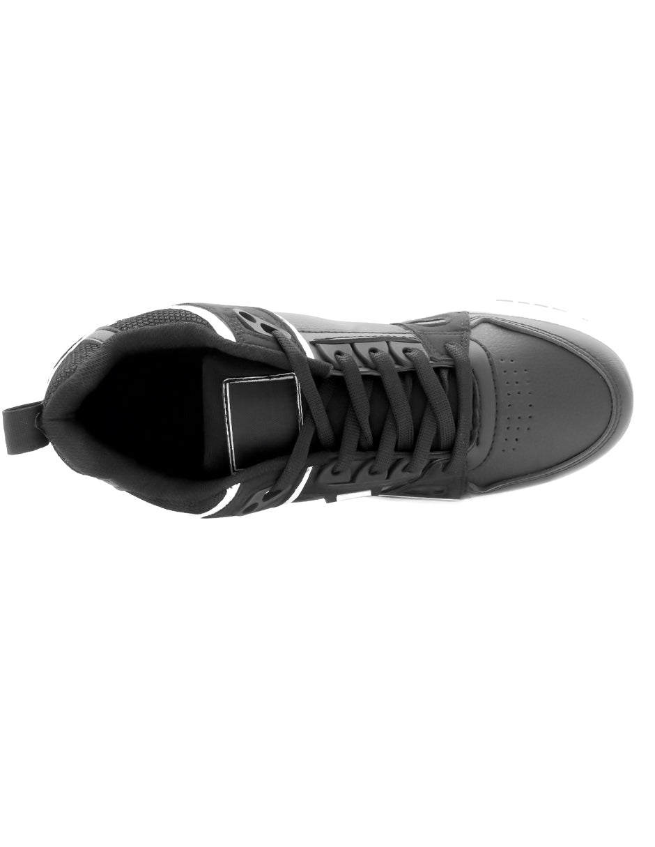 Tenis con cordones  TRX en Piel Vegana  - Negro