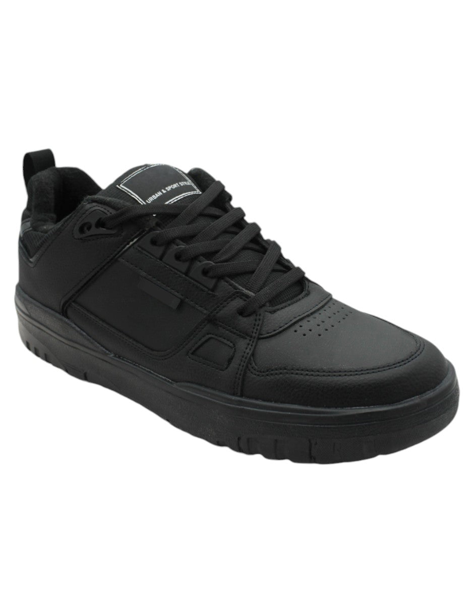 Tenis con cordones Exterior Piel vegana Color Negro Para Hombre De RBCOLLECTION