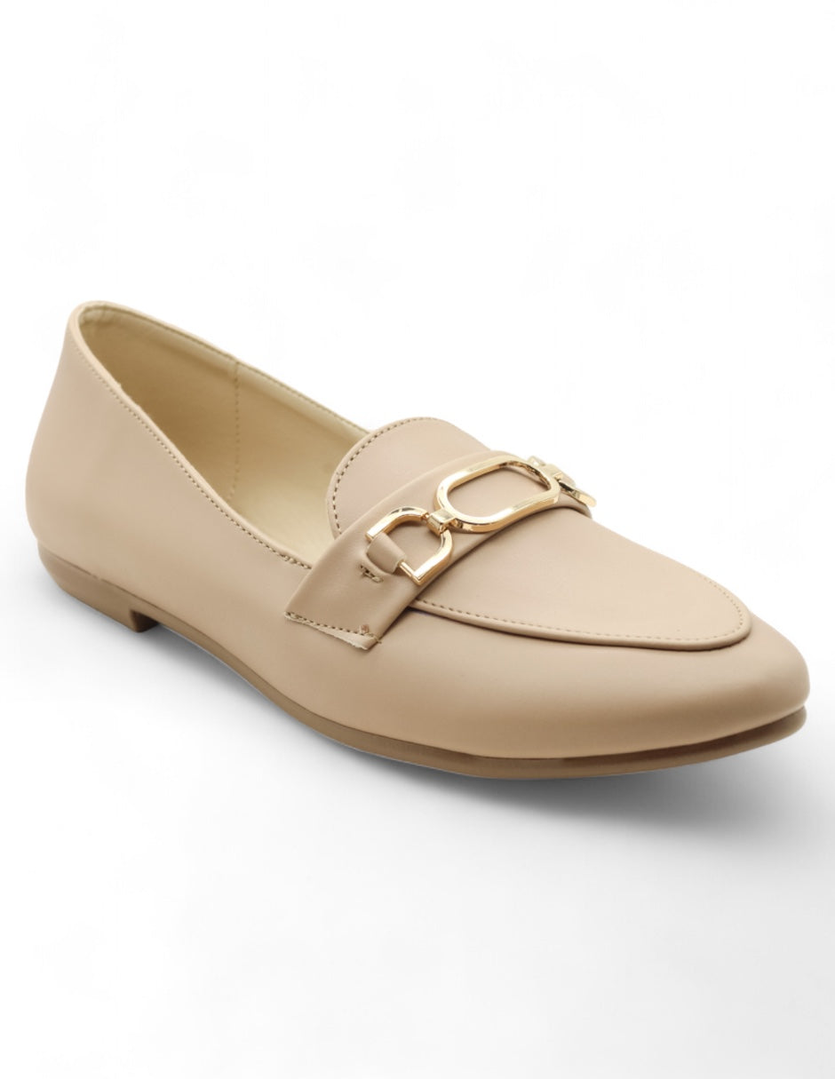 Mocasines Exterior Piel vegana Color Beige Para Mujer De RBCOLLECTION