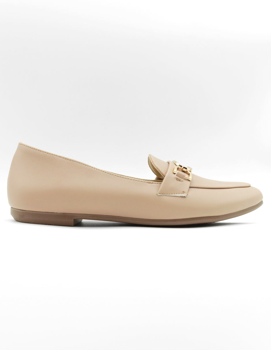 Mocasines en Piel vegana - Beige